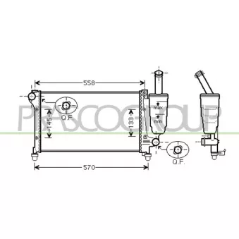 Radiateur, refroidissement du moteur PRASCO FT122R006