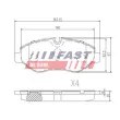 Jeu de 4 plaquettes de frein avant FAST FT29019 - Visuel 1