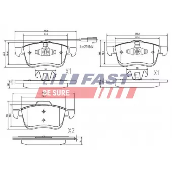 Jeu de 4 plaquettes de frein avant FAST FT29157