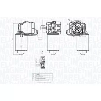 Moteur d'essuie-glace MAGNETI MARELLI 064373400010