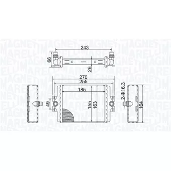 Radiateur, refroidissement du moteur MAGNETI MARELLI 350213202500