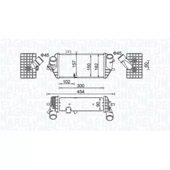 Intercooler, échangeur MAGNETI MARELLI 351319205690