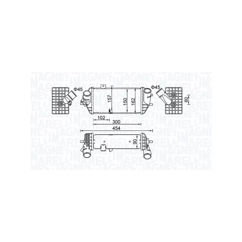 Intercooler, échangeur MAGNETI MARELLI 351319205690