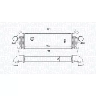 Intercooler, échangeur MAGNETI MARELLI 351319205740