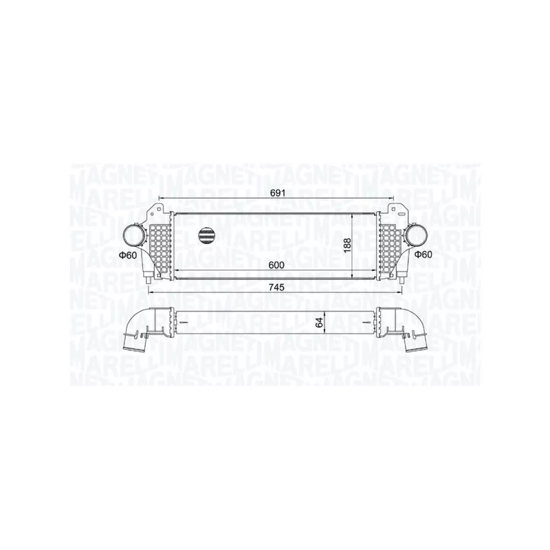 Intercooler, échangeur MAGNETI MARELLI 351319205740