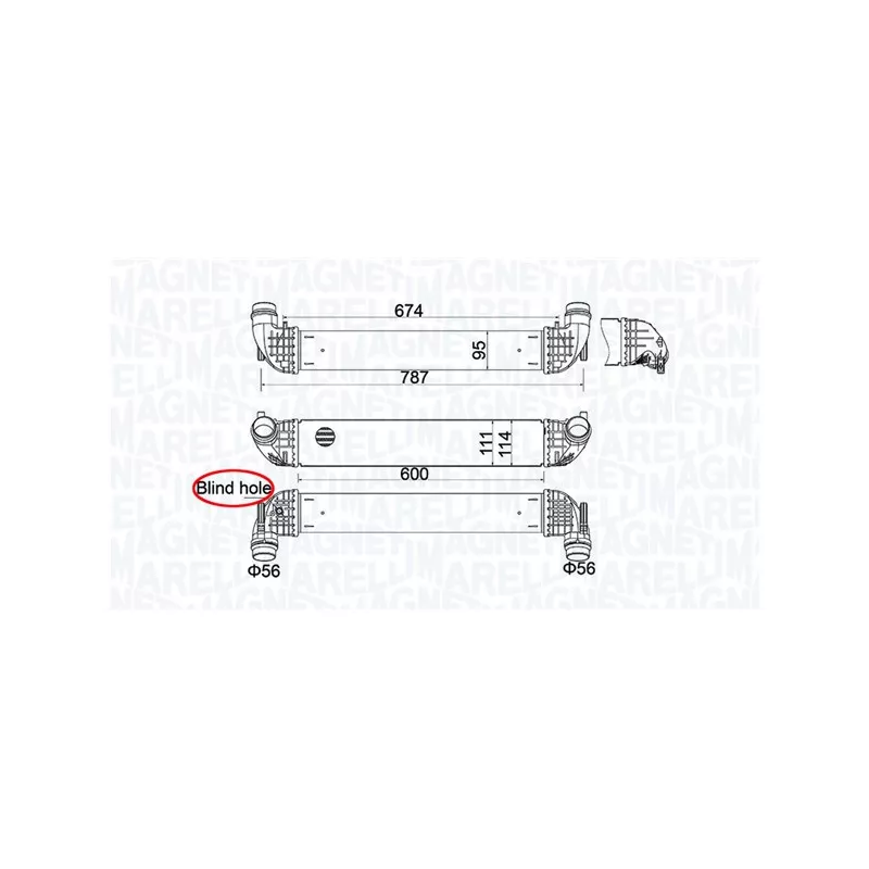 Intercooler, échangeur MAGNETI MARELLI 351319205850