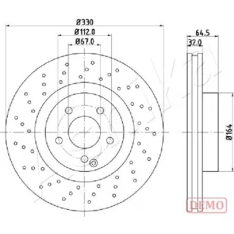 Jeu de 2 disques de frein avant ASHIKA 60-00-0541C