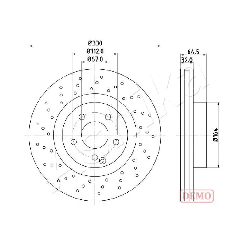 Jeu de 2 disques de frein avant ASHIKA 60-00-0541C