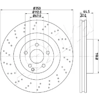 Jeu de 2 disques de frein avant ASHIKA 60-00-0543