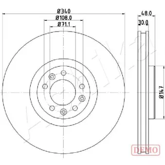 Jeu de 2 disques de frein avant ASHIKA 60-00-0611C