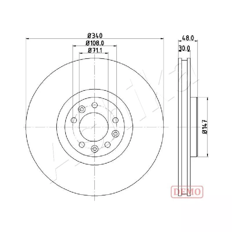 Jeu de 2 disques de frein avant ASHIKA 60-00-0611C