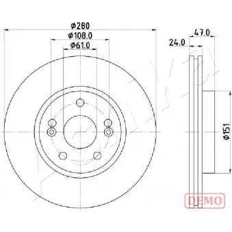 Jeu de 2 disques de frein avant ASHIKA 60-00-0711C