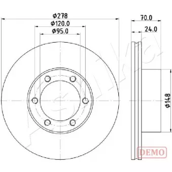 Jeu de 2 disques de frein avant ASHIKA 60-00-0715C