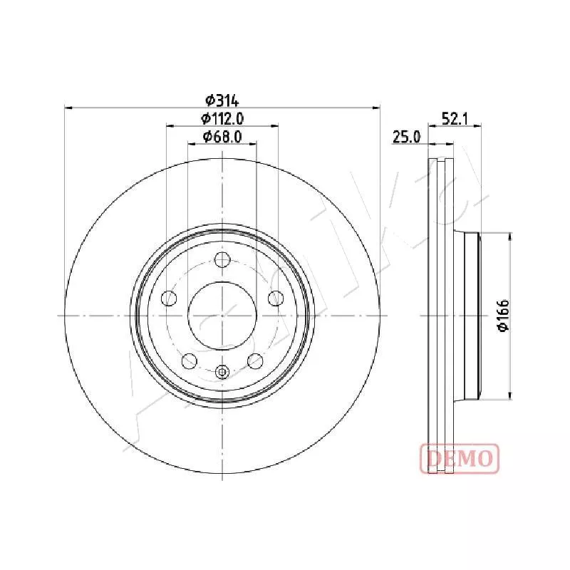 Jeu de 2 disques de frein avant ASHIKA 60-00-0916C