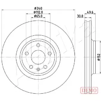 Jeu de 2 disques de frein avant ASHIKA 60-00-0932C