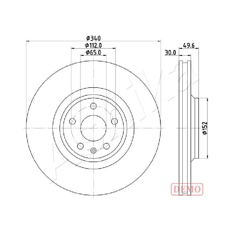 Jeu de 2 disques de frein avant ASHIKA 60-00-0932C