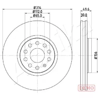 Jeu de 2 disques de frein avant ASHIKA 60-00-0933C