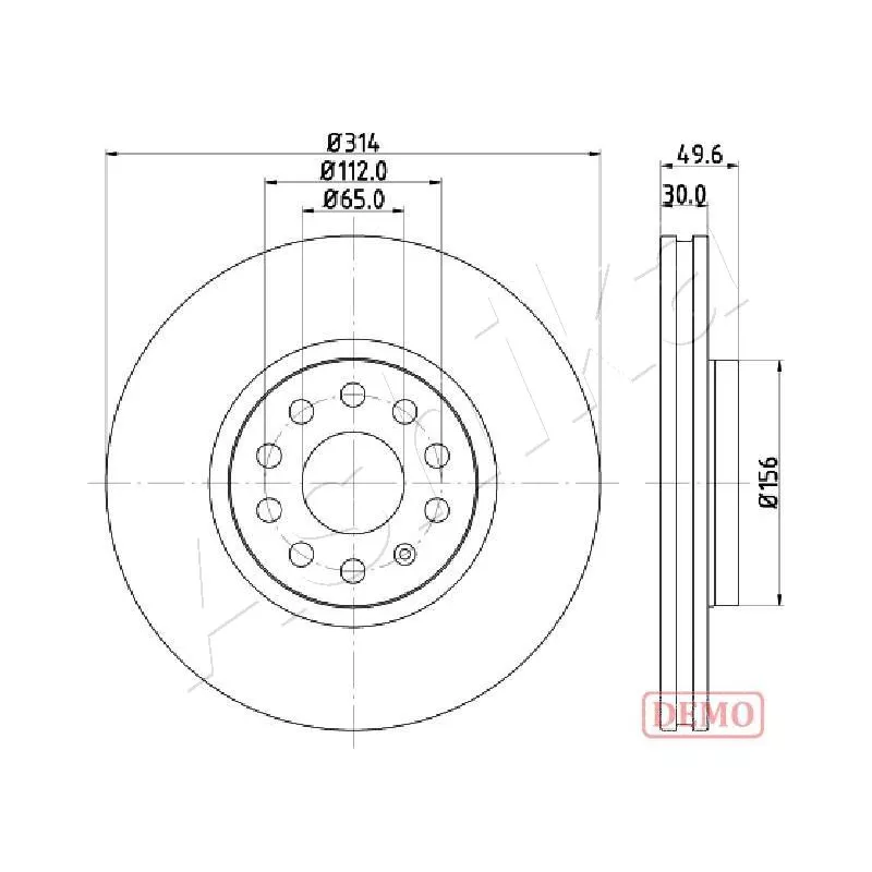 Jeu de 2 disques de frein avant ASHIKA 60-00-0933C