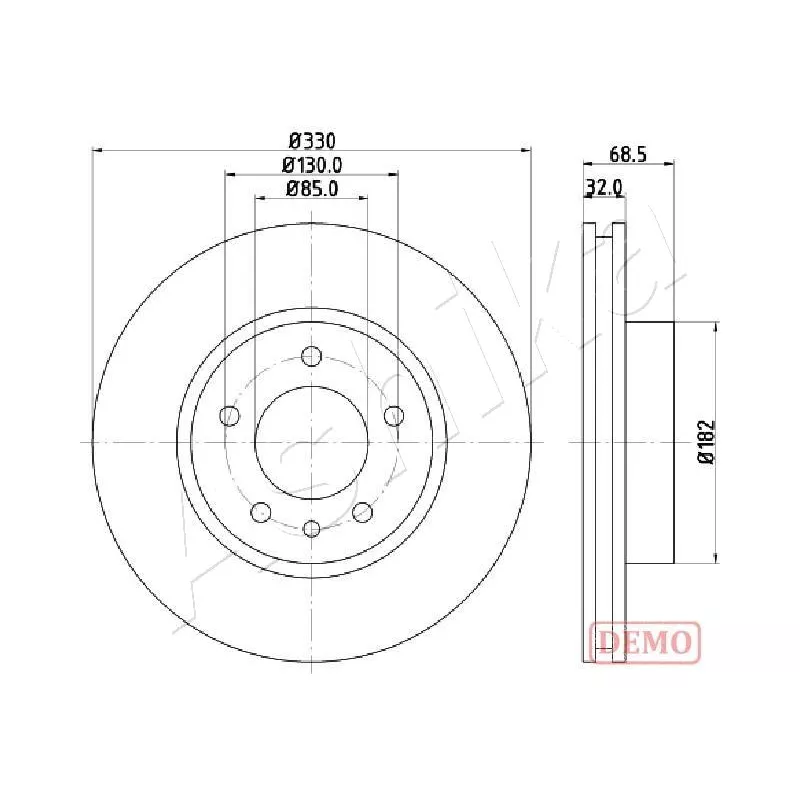 Disque de frein avant droit ASHIKA 60-00-0957C