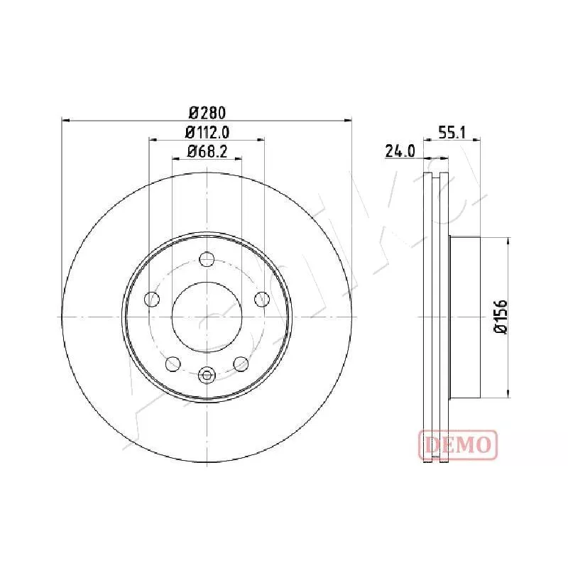 Jeu de 2 disques de frein avant ASHIKA 60-00-0958C