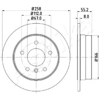 Jeu de 2 disques de frein arrière ASHIKA 61-00-0500