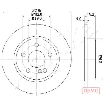 Jeu de 2 disques de frein arrière ASHIKA 61-00-0502C