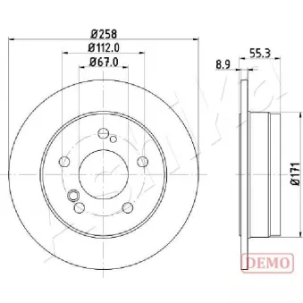 Jeu de 2 disques de frein arrière ASHIKA 61-00-0504C