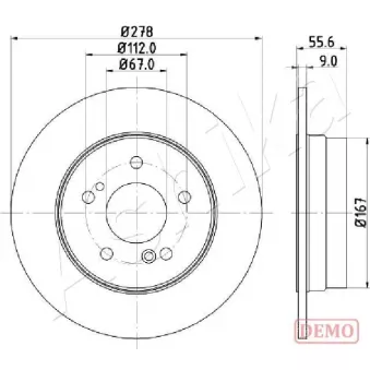 Jeu de 2 disques de frein arrière ASHIKA 61-00-0505C