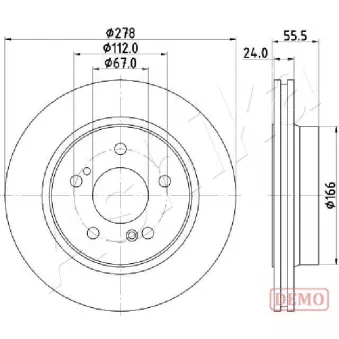 Jeu de 2 disques de frein arrière ASHIKA 61-00-0506C