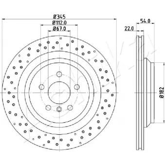 Jeu de 2 disques de frein arrière ASHIKA 61-00-0520