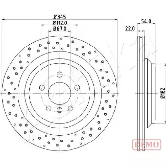 Jeu de 2 disques de frein arrière ASHIKA 61-00-0520C