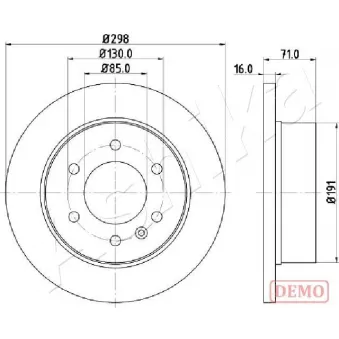 Jeu de 2 disques de frein arrière ASHIKA 61-00-0527C