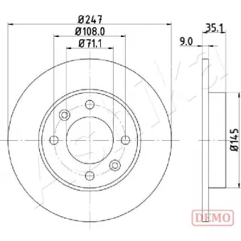 Jeu de 2 disques de frein arrière ASHIKA 61-00-0602C