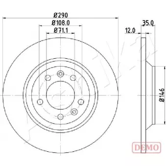 Jeu de 2 disques de frein arrière ASHIKA 61-00-0605C