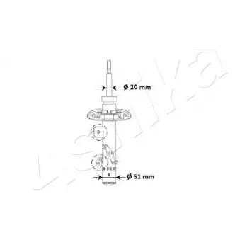 Amortisseur avant droit ASHIKA MA-00975