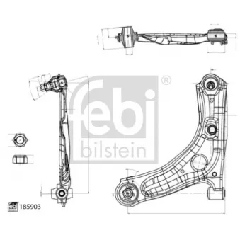 Triangle ou bras de suspension (train avant) FEBI BILSTEIN 185903