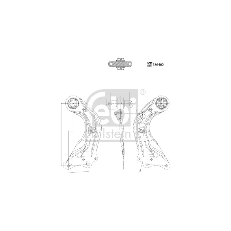Bras de liaison, suspension de roue arrière droit FEBI BILSTEIN 186460