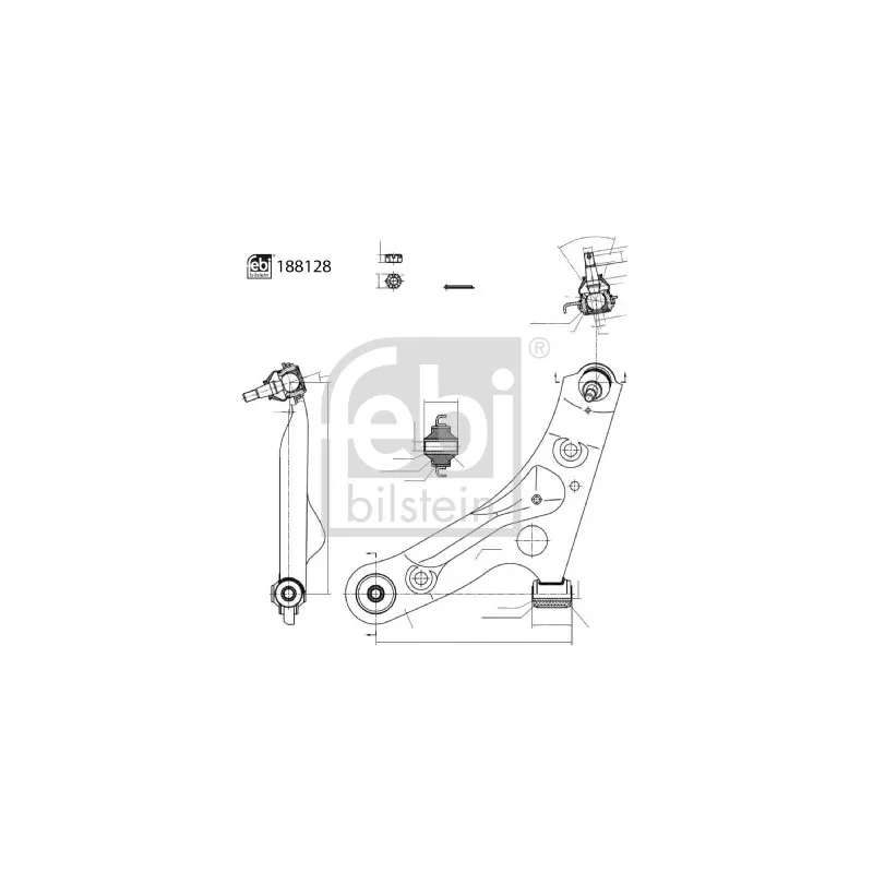 Triangle ou bras de suspension (train avant) FEBI BILSTEIN 188128