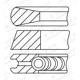 Jeu de segments de pistons GOETZE ENGINE 08-320200-30