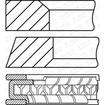 Jeu de segments de pistons GOETZE ENGINE 08-423300-00