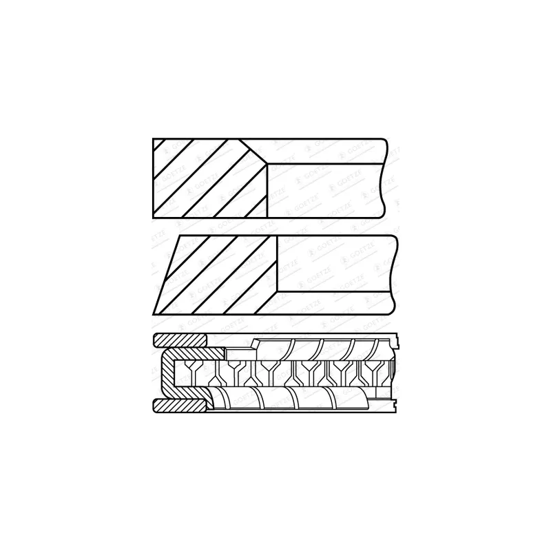 Jeu de segments de pistons GOETZE ENGINE 08-423300-00