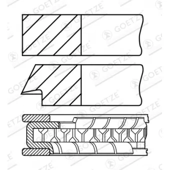 Jeu de segments de pistons GOETZE ENGINE 08-444807-10