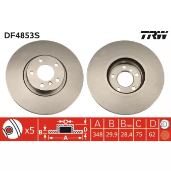 Jeu de 2 disques de frein avant TRW