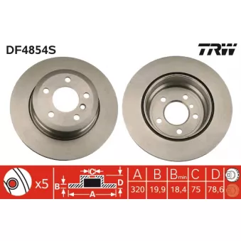 Jeu de 2 disques de frein arrière TRW