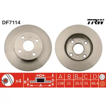 Jeu de 2 disques de frein avant TRW DF7114