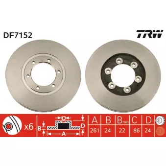 Jeu de 2 disques de frein avant TRW DF7152