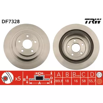 Jeu de 2 disques de frein arrière TRW