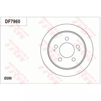 Jeu de 2 disques de frein arrière TRW DF7960