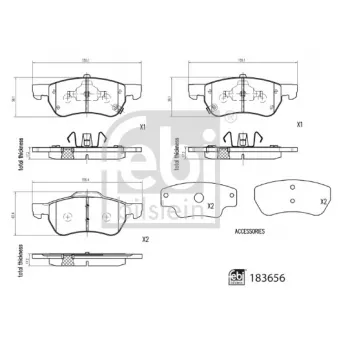 Jeu de 4 plaquettes de frein avant FEBI BILSTEIN