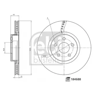 Jeu de 2 disques de frein avant FEBI BILSTEIN 184688